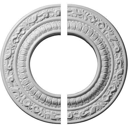 Ekena Millwork Andrea Ceiling Medallion, Two Piece (Fits Canopies up to 4 1/8"), 8 1/8"OD x 4 1/8"ID x 1/2"P CM08AD2